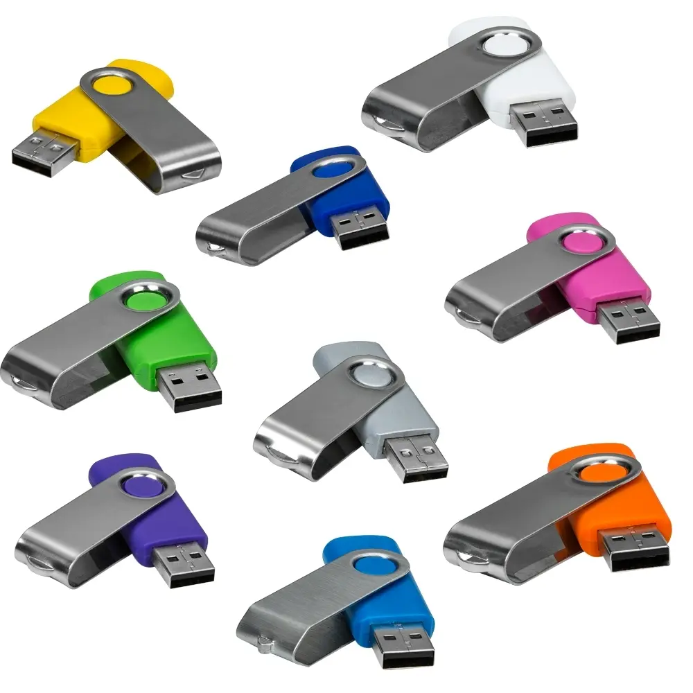 Pen Drive Giratório Metálico 4GB